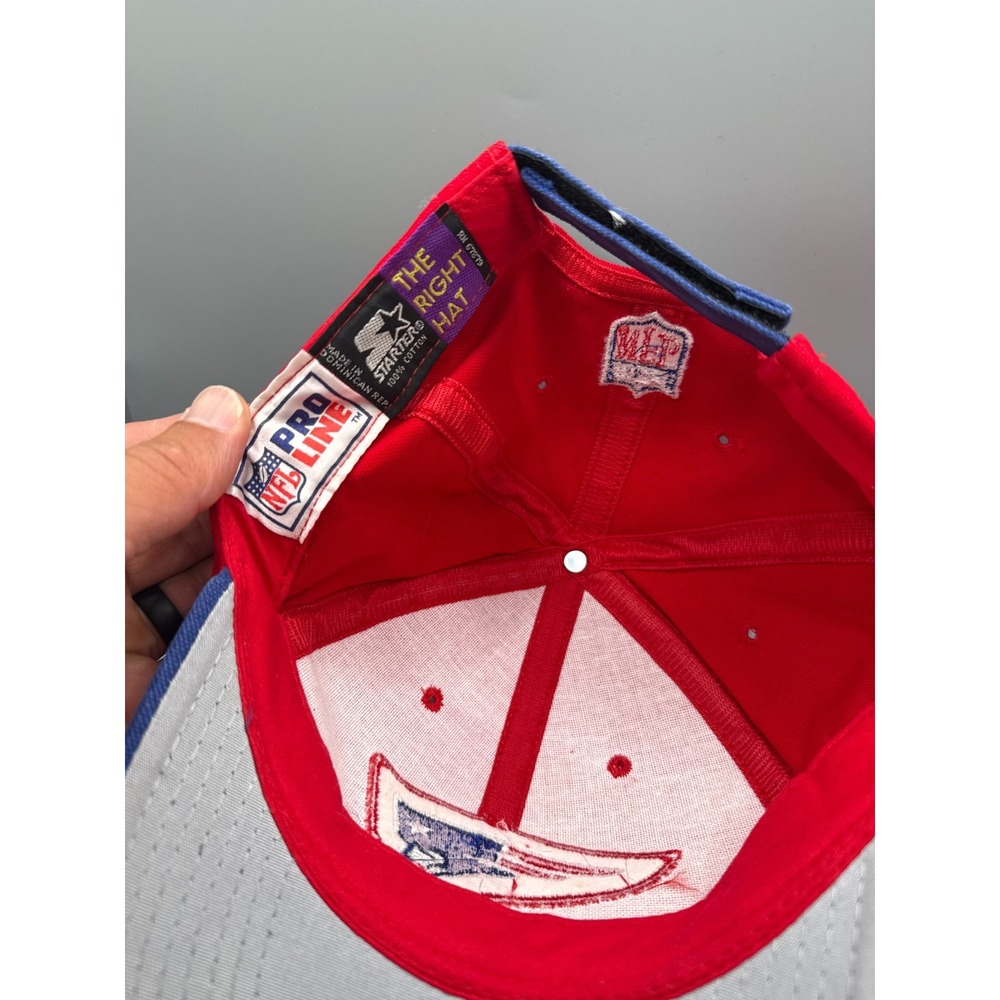 Vintage 90s New England Patriots Starter Pro Line Snapback Hat NFL Red Blue NEW - Picture 9 of 9